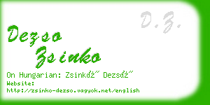 dezso zsinko business card